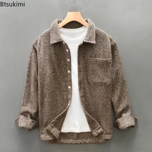 Autumn Winter New Thick Long Sleeve Shirts for Men Premium Brushed Fabric Skin-friendly Fashion Shirt Jacket Male Casual Shirts