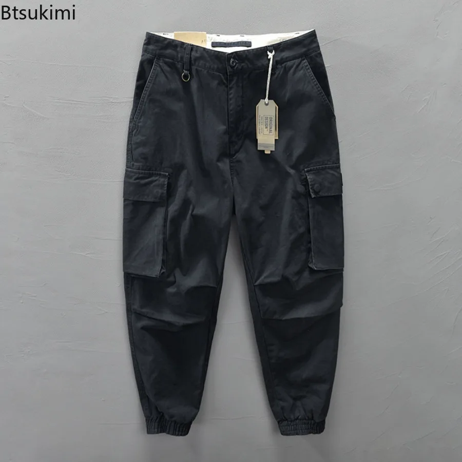 2025 Fashion Men's Cotton Cargo Pants Spring Autumn Casual Baggy Trousers Hip Hop Streetwear Male Multi Pocket Joggers Trousers - Image 4