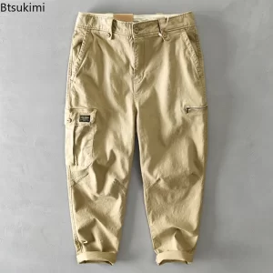 2025 Autumn Winter Men's Cotton Cargo Pants Fashion Multi Pocket Design Casual Baggy Pants Man Joggers Pants Harajuku Streetwear