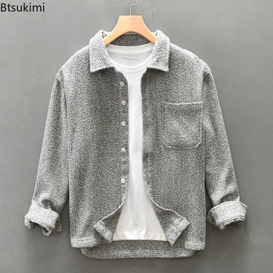 Autumn Winter New Thick Long Sleeve Shirts for Men Premium Brushed Fabric Skin-friendly Fashion Shirt Jacket Male Casual Shirts - Image 2