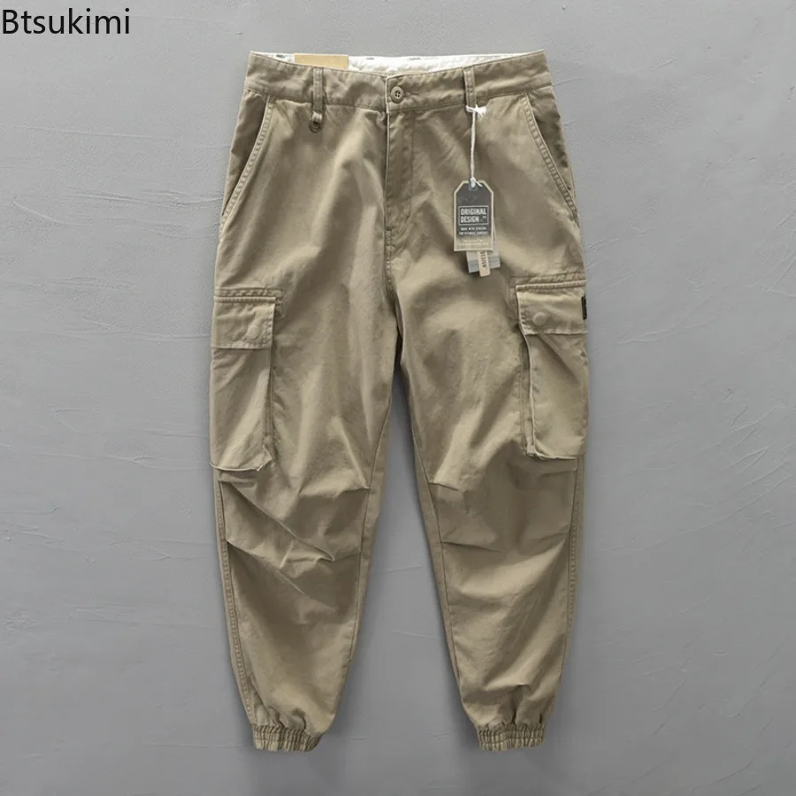 2025 Fashion Men's Cotton Cargo Pants Spring Autumn Casual Baggy Trousers Hip Hop Streetwear Male Multi Pocket Joggers Trousers - Image 3