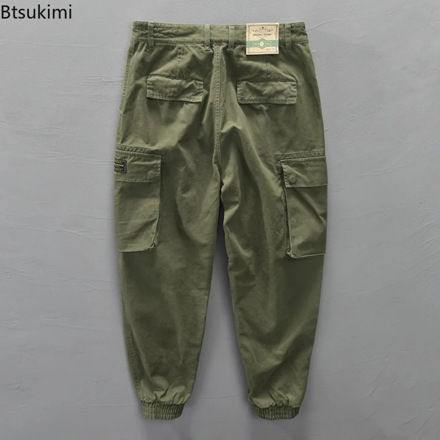 2025 Fashion Men's Cotton Cargo Pants Spring Autumn Casual Baggy Trousers Hip Hop Streetwear Male Multi Pocket Joggers Trousers - Image 2
